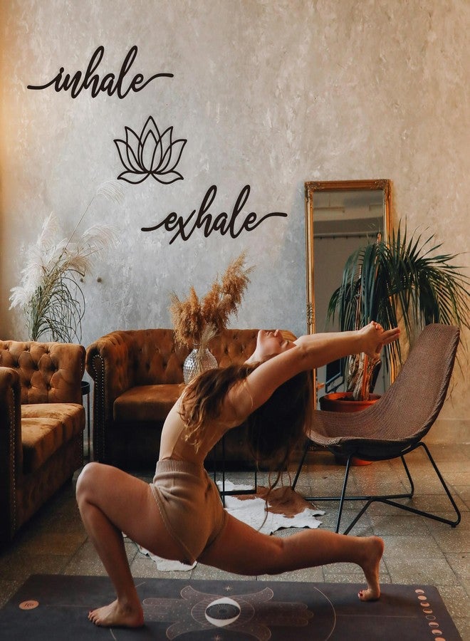 Chordwave Inhale Exhale Wall Art Meditation Room Zen Wakk Decor Black Metal Yoga Sign Decorative Spiritual Decor for Living Room Bedroom Shelf - Image 5